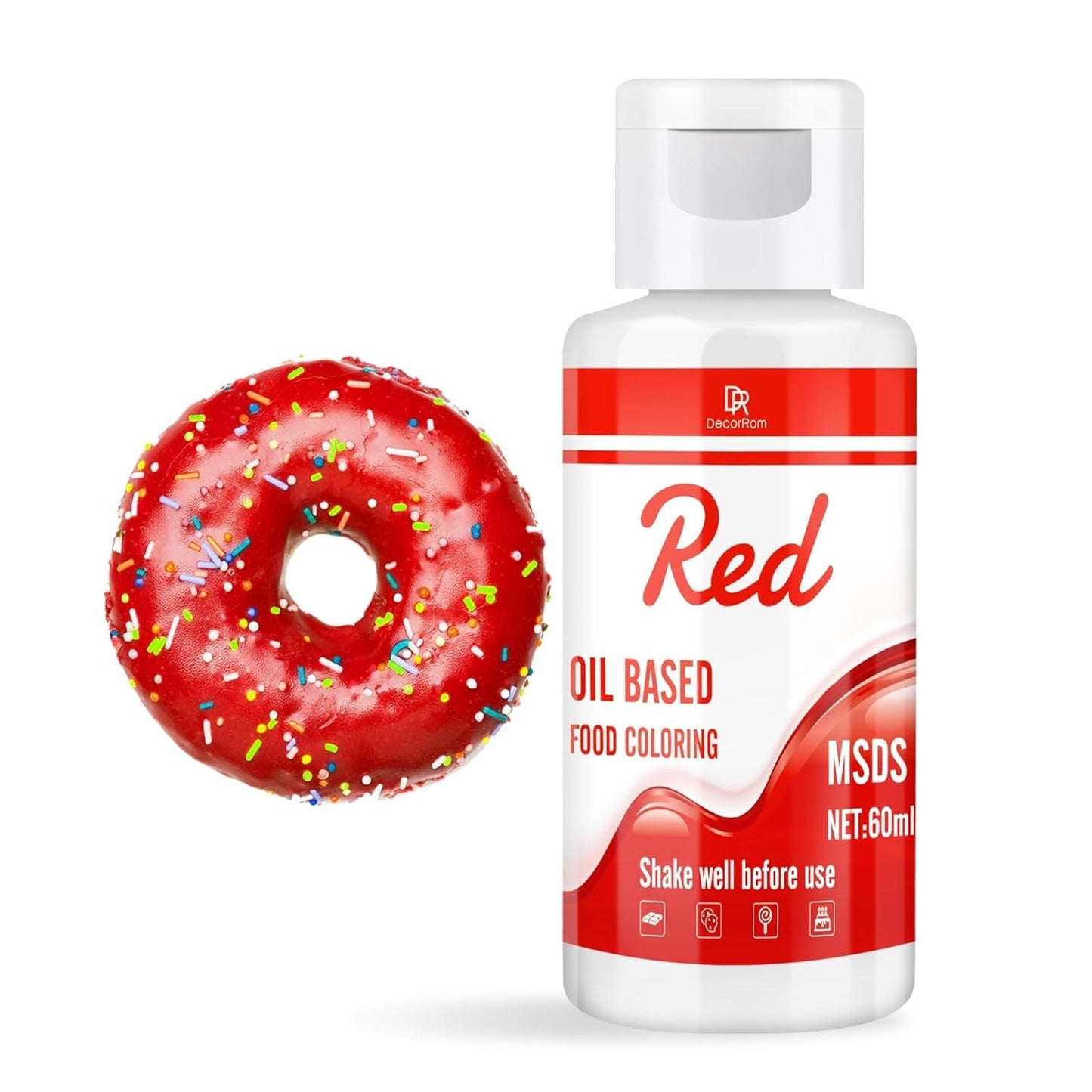 Fettlösliche Lebensmittelfarbe Für Schokolade - 60 ml Ölbasis Lebensmittelfarben Für Fondant, Torten Dekoration, Backen - Flussige Food Coloring Für Kakaomutter, Buttercream, Kuchen (Schwarz) Naty Shop Rot