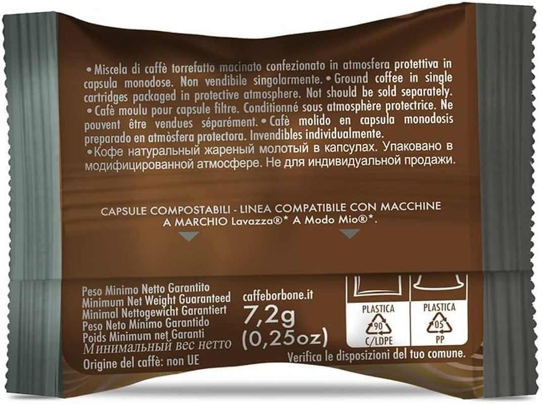 Caffè Borbone Don Carlo, Schwarze Kaffeemischung - 50 Kapseln - Kompatibilní s Lavazza®* A Modo Mio®* Haushalts-Espressomaschinen
