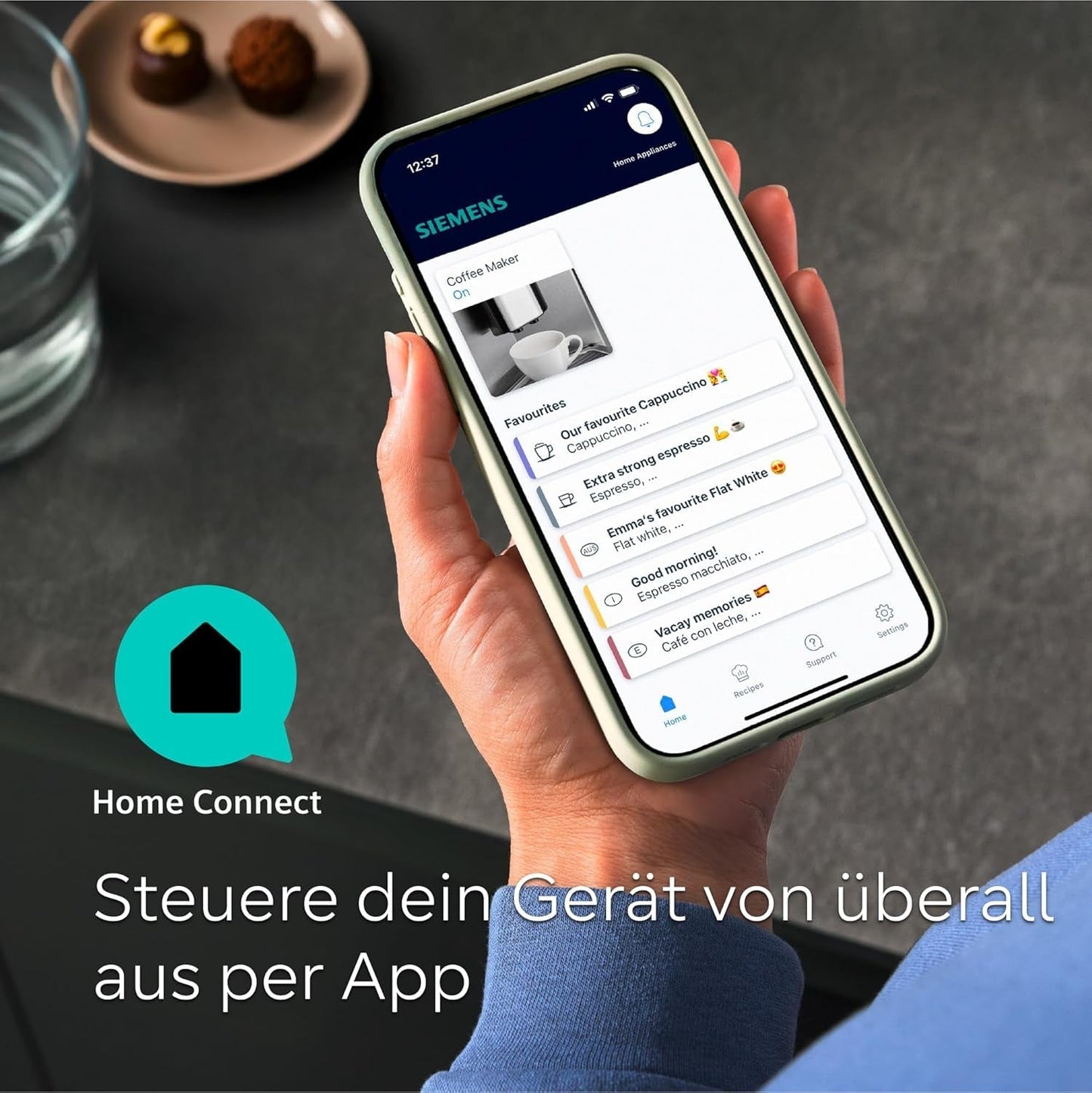 Automatický espresso kávovar Siemens EQ700 classic TP715D01, ovládání aplikací, cold brew, intuitivní dotykový displej, až 10 jednotlivých kreací kávy jako oblíbené, automatické čištění párou, 1500 W, stříbrná šedá
