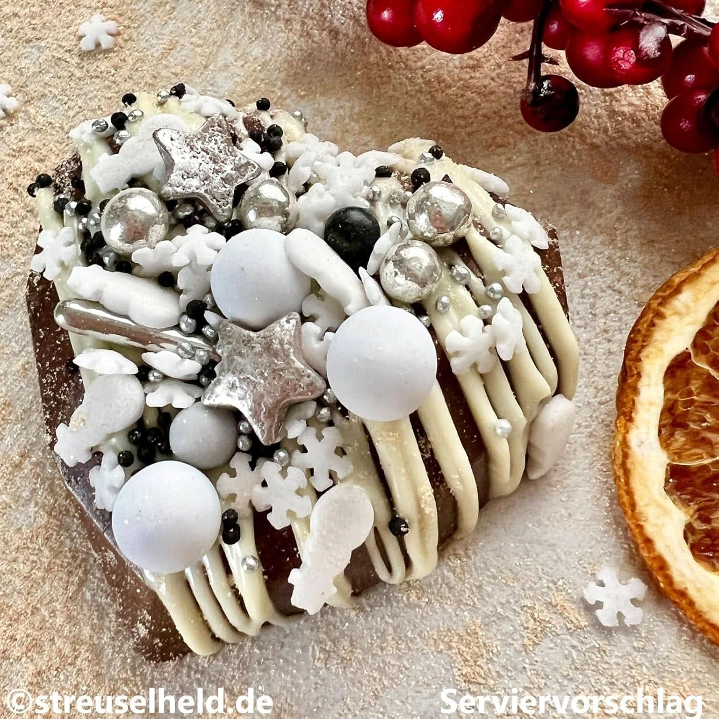 Streusel Hero, sypání sněhových vloček, různé množství Sprinkles Naty Shop