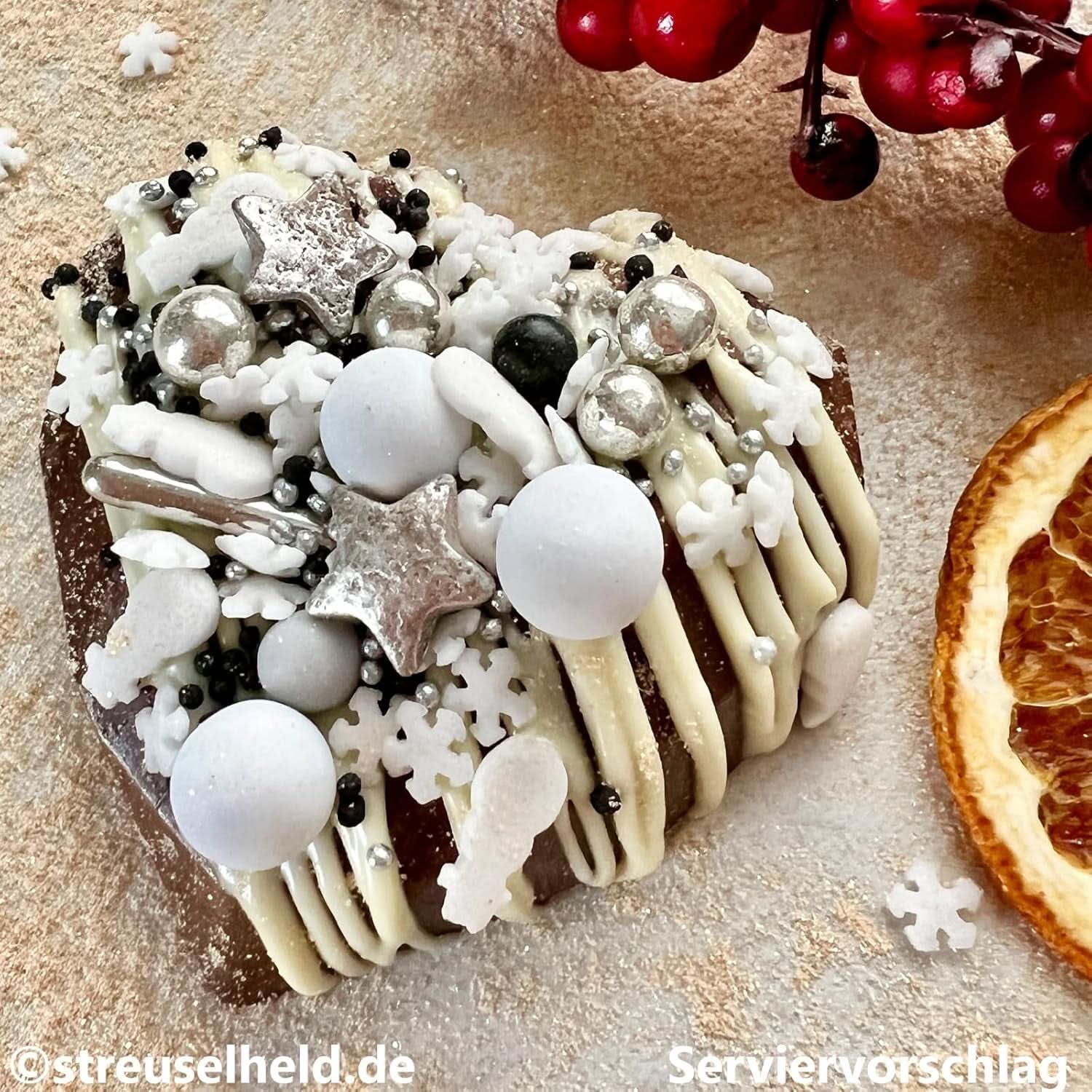 Streusel Hero, sypání sněhových vloček, různé množství Sprinkles Naty Shop