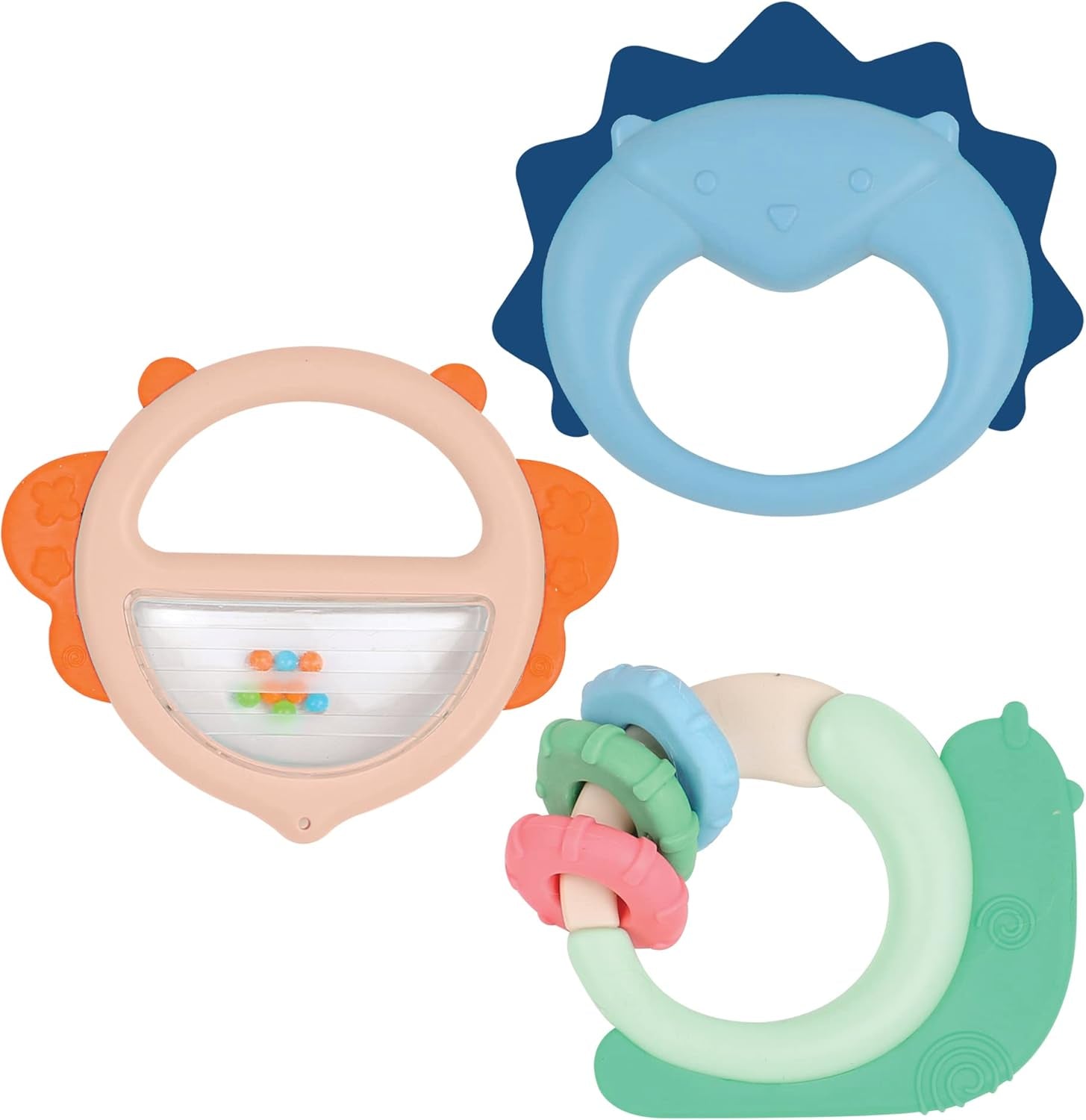 LUDI - Planet Bell - Hračka pro miminko - Od 3 měsíců - Živé barvy, různé textury a originální tvar - Podporuje jemnou motoriku a zručnost Bebe Naty Shop Trio Bell Toy