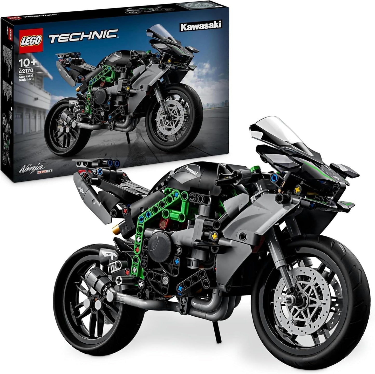 LEGO Technic Kawasaki Ninja H2R Motocykl, Děti a dospělí Dárek k narozeninám, Dekorace, Hračka, Model pro chlapce a dívky Věk 10+ 42170 Stavebnice Besuche den LEGO-Store Single