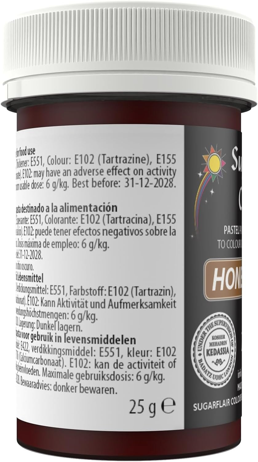 Potravinářské barvivo na těstoviny Sugarflair, pastelová barva Honey Gold, potravinářské barvivo na těstoviny na fondán a marcipán, koncentrované barvy Spectral - 25 g
