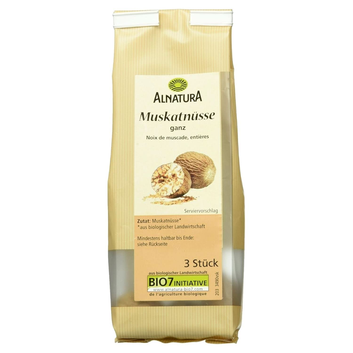 Celý organický muškátový oříšek 3 kusy Naty Shop Spices