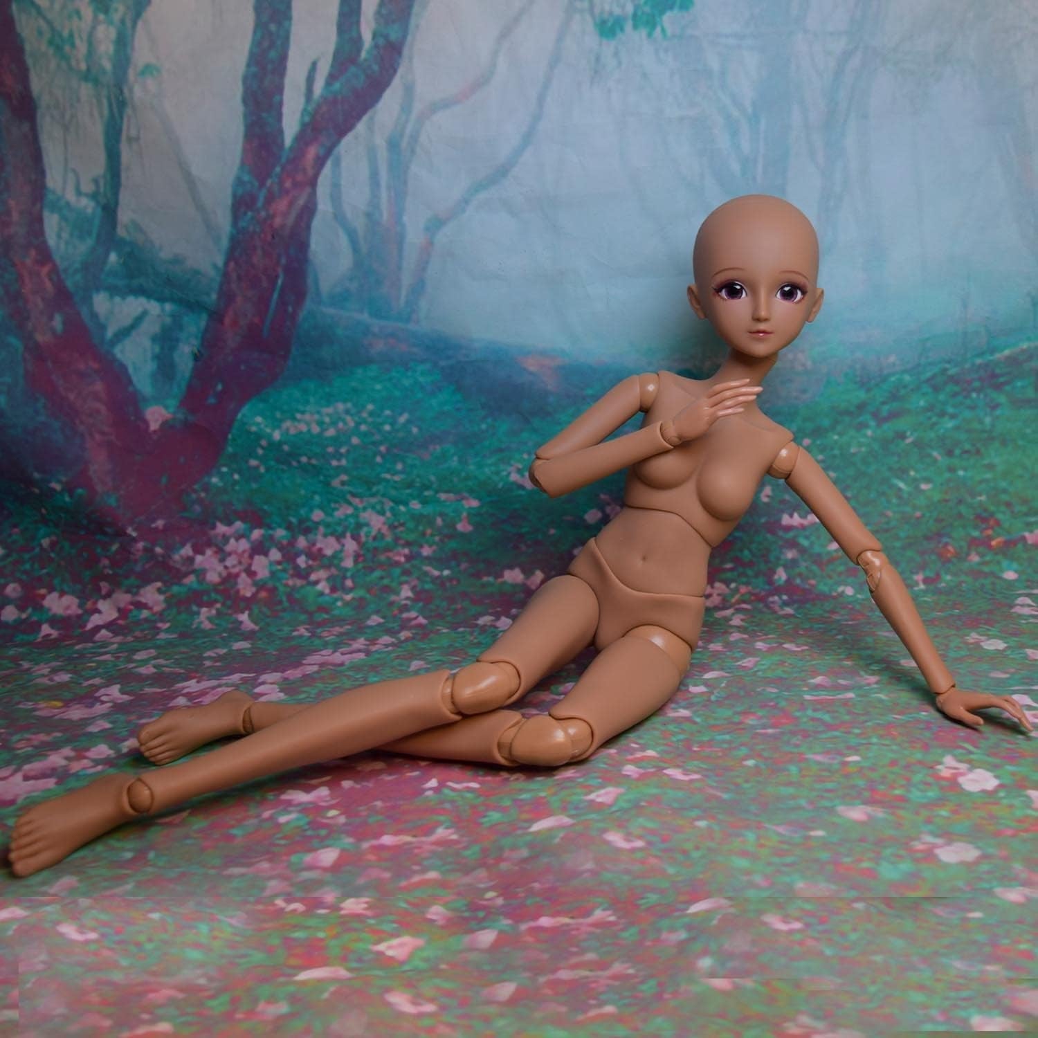 1/3 BJD panenka Černá Hnědá kůže Tělo panenky 60 cm 24palcový kulový kloub SD panenky Pohyblivé klouby PVC DIY (Alexia)