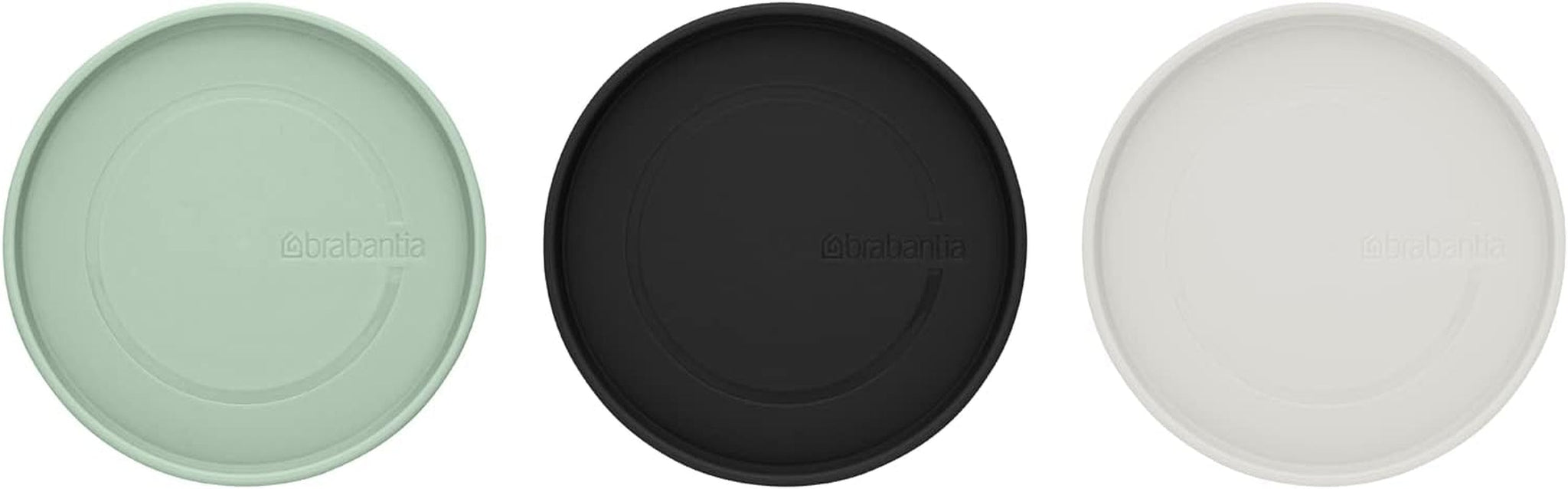 Brabantia - Stohovatelná skleněná dóza s víkem - Sada 3 kusů - Skladování potravin - Uchová potraviny déle čerstvé - Silikonové těsnění - Lze mýt v myčce - Tmavě šedá/světle šedá/Jade zelená - 0,3l/0,6l/1,1l krabičky na potraviny Naty Shop