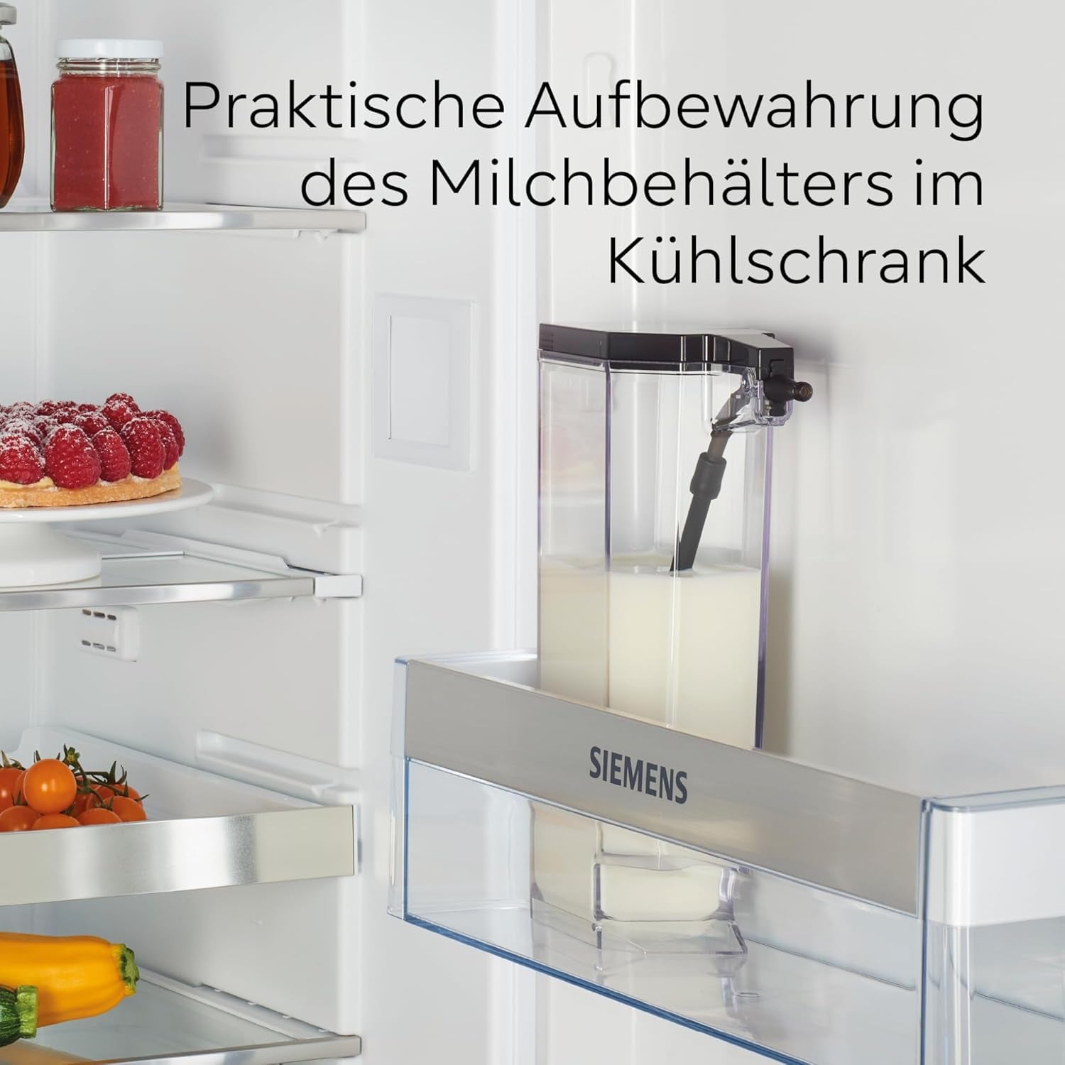 Siemens EQ500 plně automatický espresso kávovar TQ513D01, mnoho kávových specialit, napěňovač mléka, integrovaný zásobník na mléko, automatické čištění párou, 1500 W, přírodní světlá stříbrná/klavírní černá