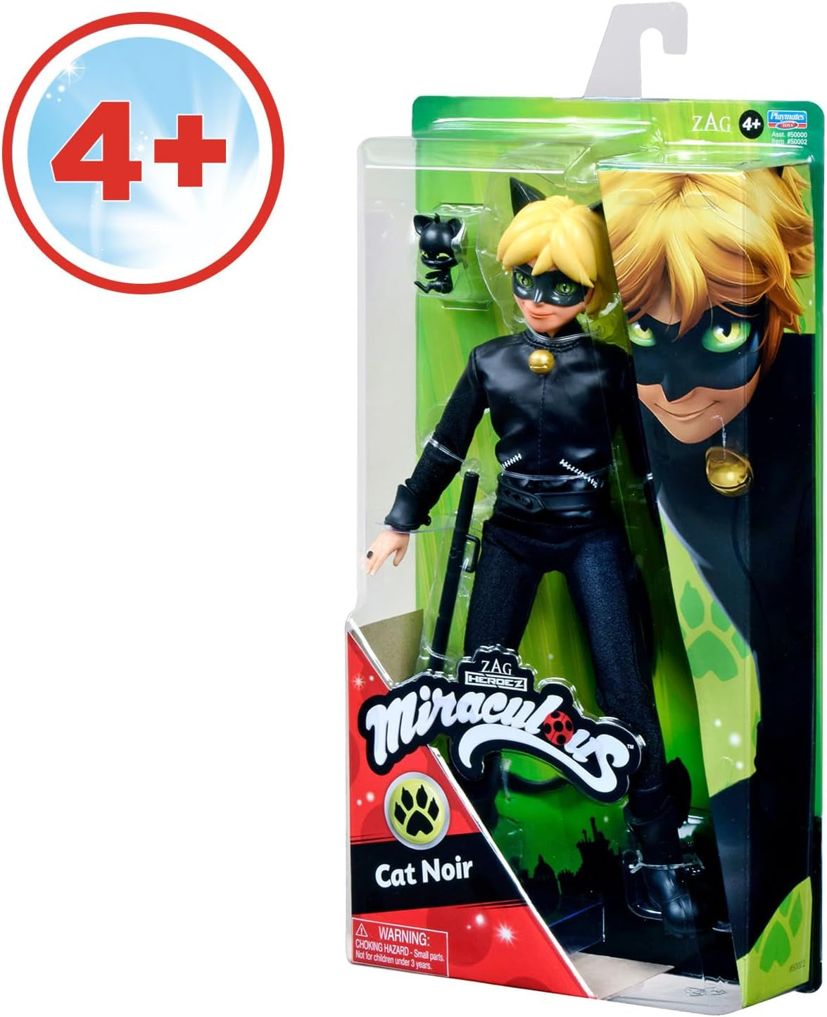 BANDAI - Miraculous Ladybug - 26cm panenka Mannequin - Motan Noir - Oficiálně licencovaná panenka Miraculous - Motan Noir Kloubová panenka - Hračka pro děti od 4 let - P50002