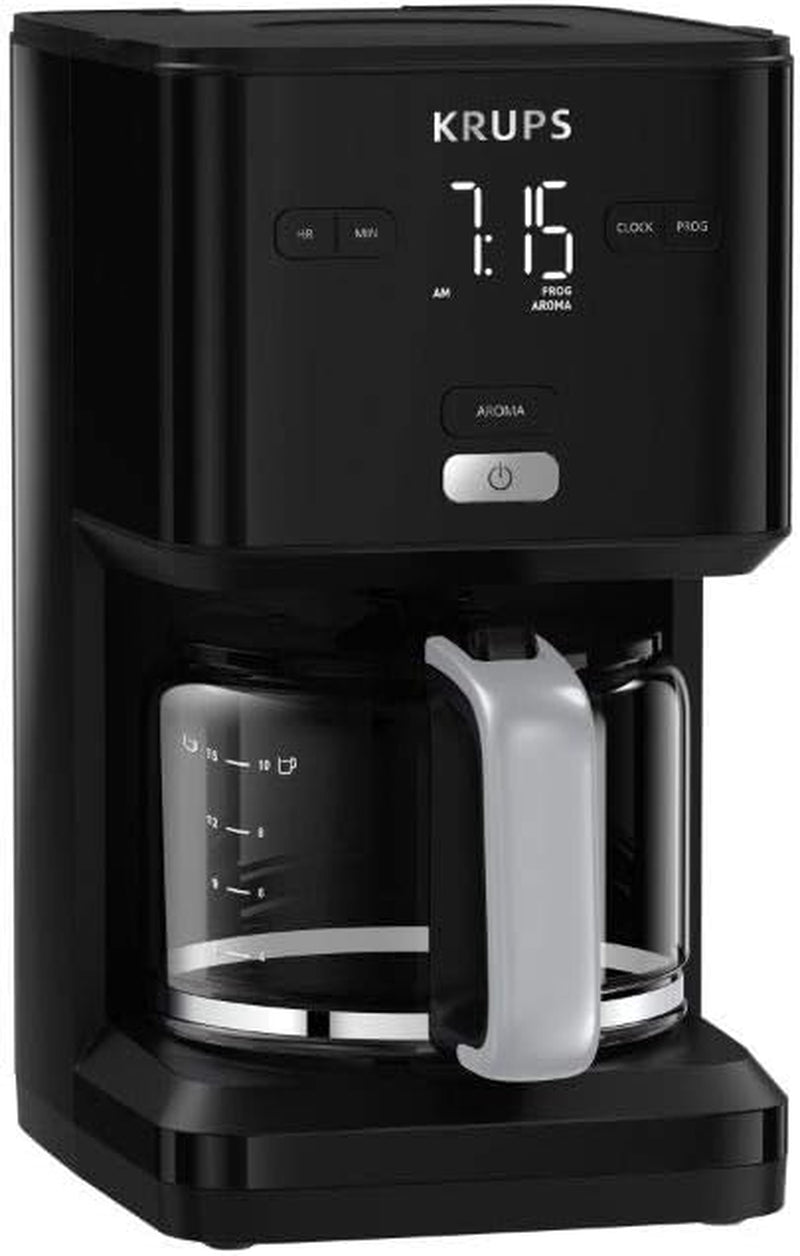 Kávovar Krups Smart'n Light s časovačem, na 1,25 l filtrované kávy, funkce udržování teploty, automatické vypínání, černý, KM600810