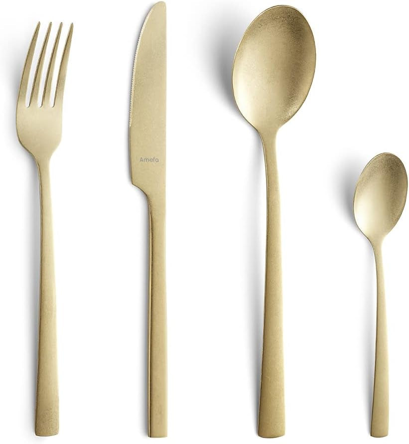 Sada příborů Amefa MANILLE 16 kusů, PVD povlak, nerezová ocel, 13/0 ocelová čepel, 18/0 nerezová ocel Naty Shop