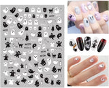 8 Blatt Nagelsticker Halloween Nagelaufkleber Selbstklebend Niedliches Kürbis-Schädel-Spinnennetz Niedlichen Kinder Geist Nail Art Samolepka Dekoration Nageldesign Zubehör