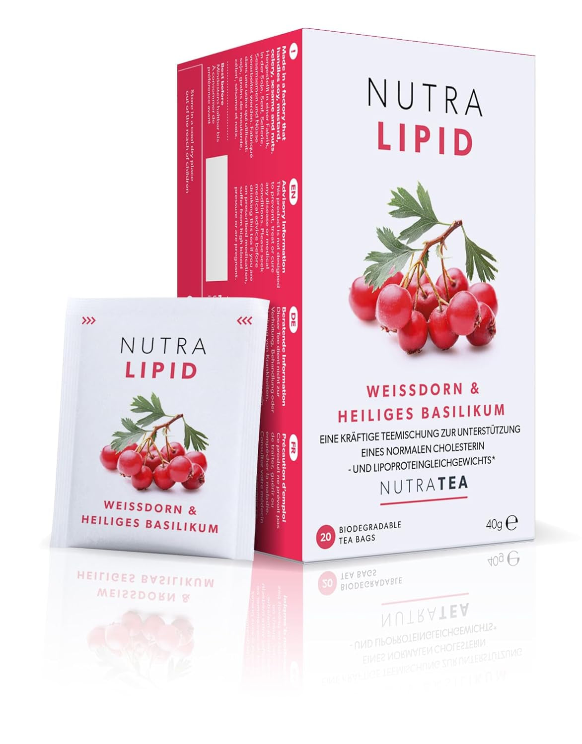 Nutra Tea NUTRALIPID, Blood Sugar Balancing Tea Pomáhá udržovat hladinu cukru v krvi, Čaj na hubnutí Zlepšuje metabolismus a dokáže potlačit chuť k jídlu, 20 opakovaně použitelných čajových sáčků