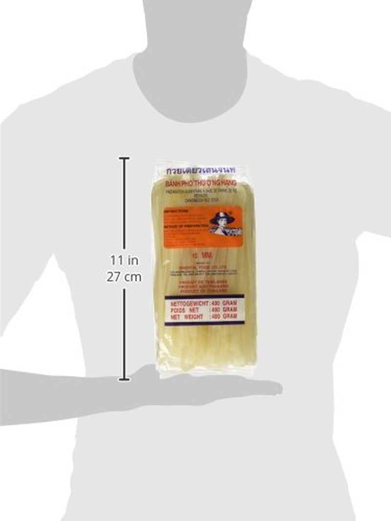 Rýžové nudle – thajské, 10 mm široké rýžové nudle, z rýžové mouky – 17 x 400 g