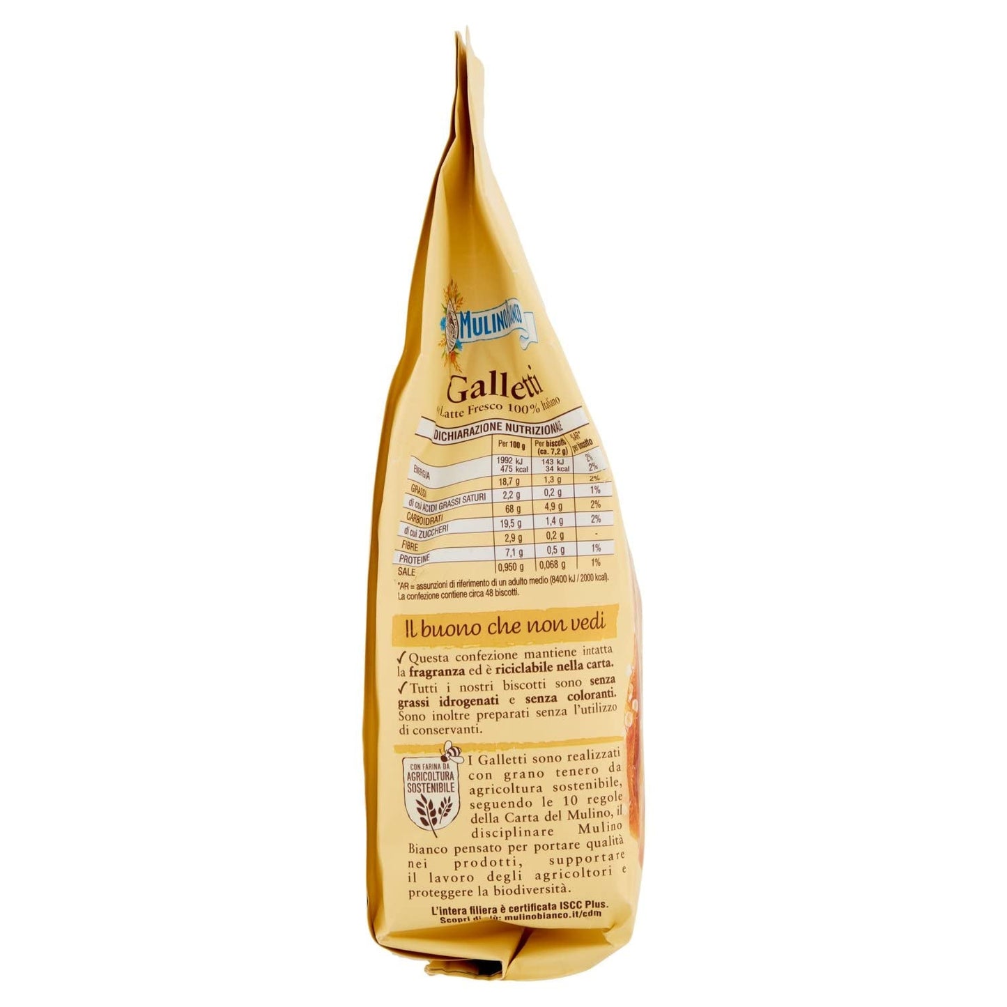 White Mill Frollini Galletti sušenky s čerstvým mlékem, 100% italské, 350 g