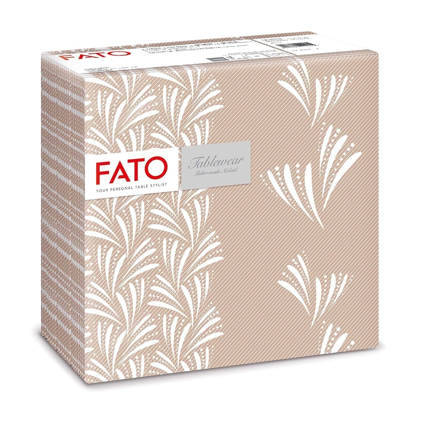 Fato - Suché papírové ubrousky, vzduchem kladené, textilní efekt, balení 50 ks ubrousků, 40X40 složené na 4 formáty, dekor Tropicana