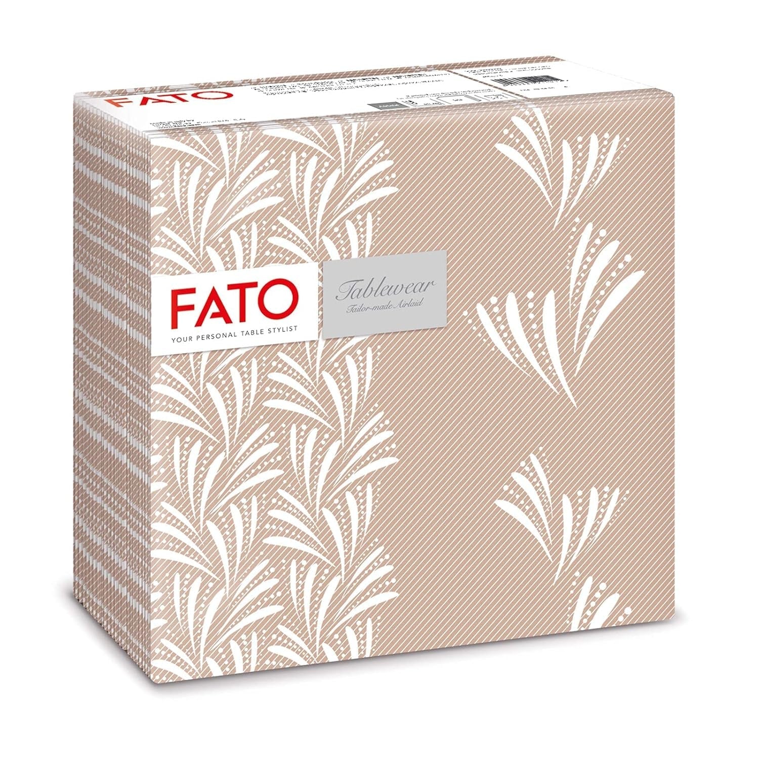 Fato - Suché papírové ubrousky, vzduchem kladené, textilní efekt, balení 50 ks ubrousků, 40X40 složené na 4 formáty, dekor Tropicana
