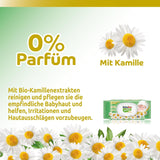 Dětské ubrousky Sensitive, 0 % vůně, 98 % přírodní složení, které obnovuje rovnováhu pH pokožky, pečeť svěžesti, 54 ubrousků