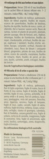Základní čaj Droste-Laux se 49 bylinkami, 25 kusů (bylinný čaj, filtrační sáčky, hladový nebo dietní čaj) 120501