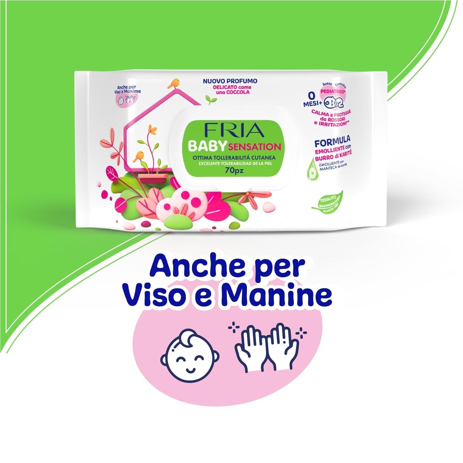 Baby Sensations s víčkem, 72 vlhčených ubrousků, čistící ubrousky pro osobní péči, unisex, děti