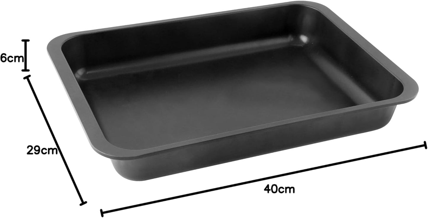 Zenker Ofenbackform (40 X 6 X 29 Cm) SPECIÁLNÍ VAŘENÍ, Rechteckige Ofenform Mit Antihaftbebeschichtung, Backform Mit Extra Hohem Rand (Farbe: Schwarz), Menge: 1 Stück Formy a plechy na pečení Naty Shop