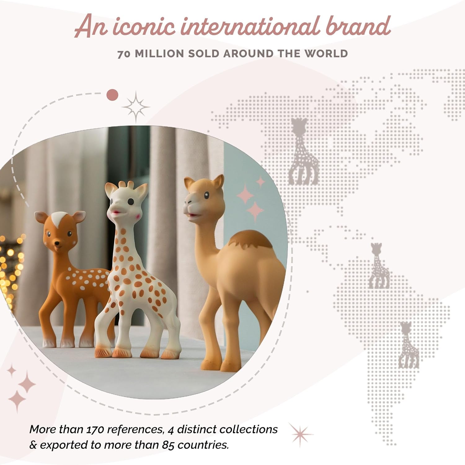 Sophie La Girafe Fanfan jelen, plast, 616341, hnědá