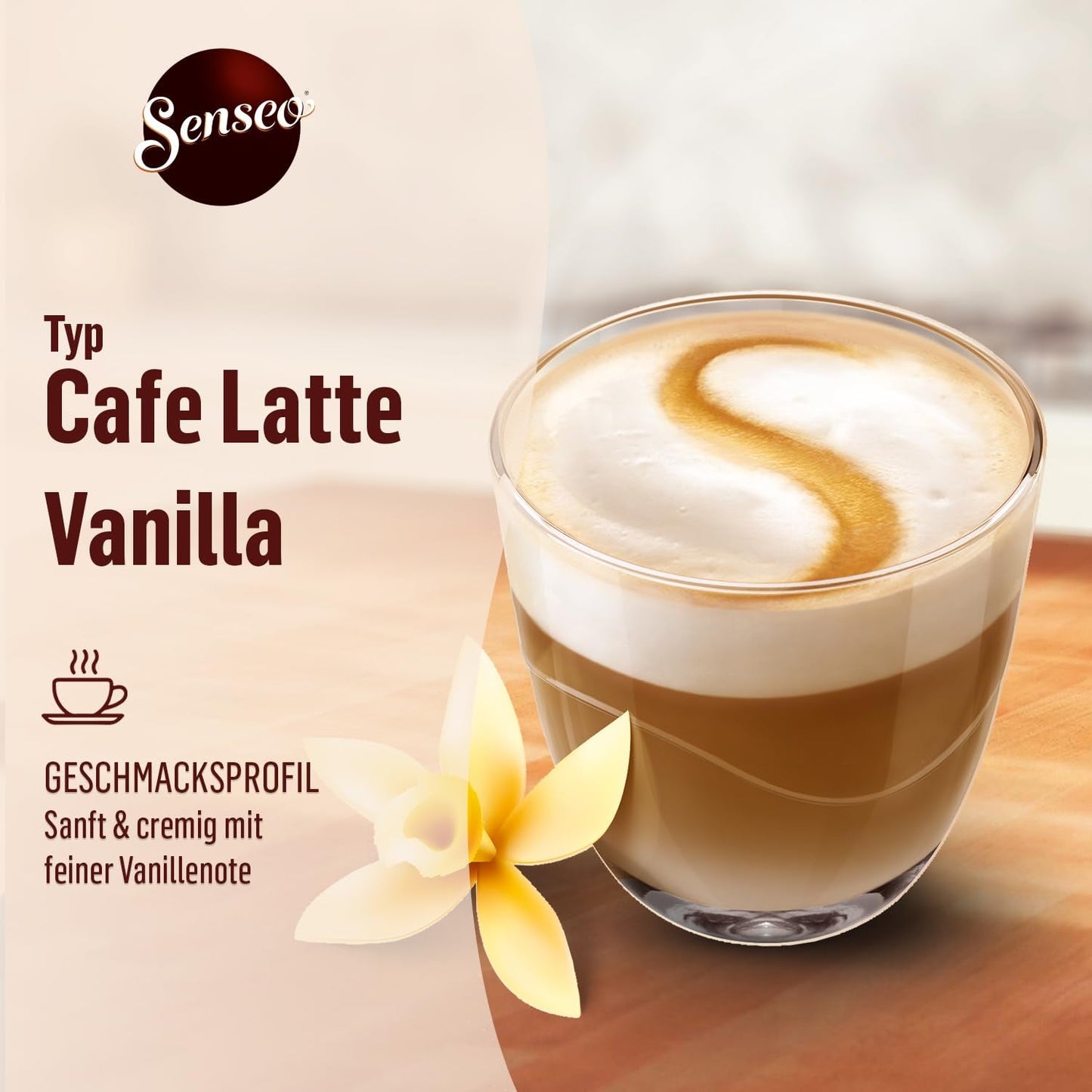 Senseo Pads Café Latte Vanilla, 5 x 8 Getränke, 40 kaffeepadů