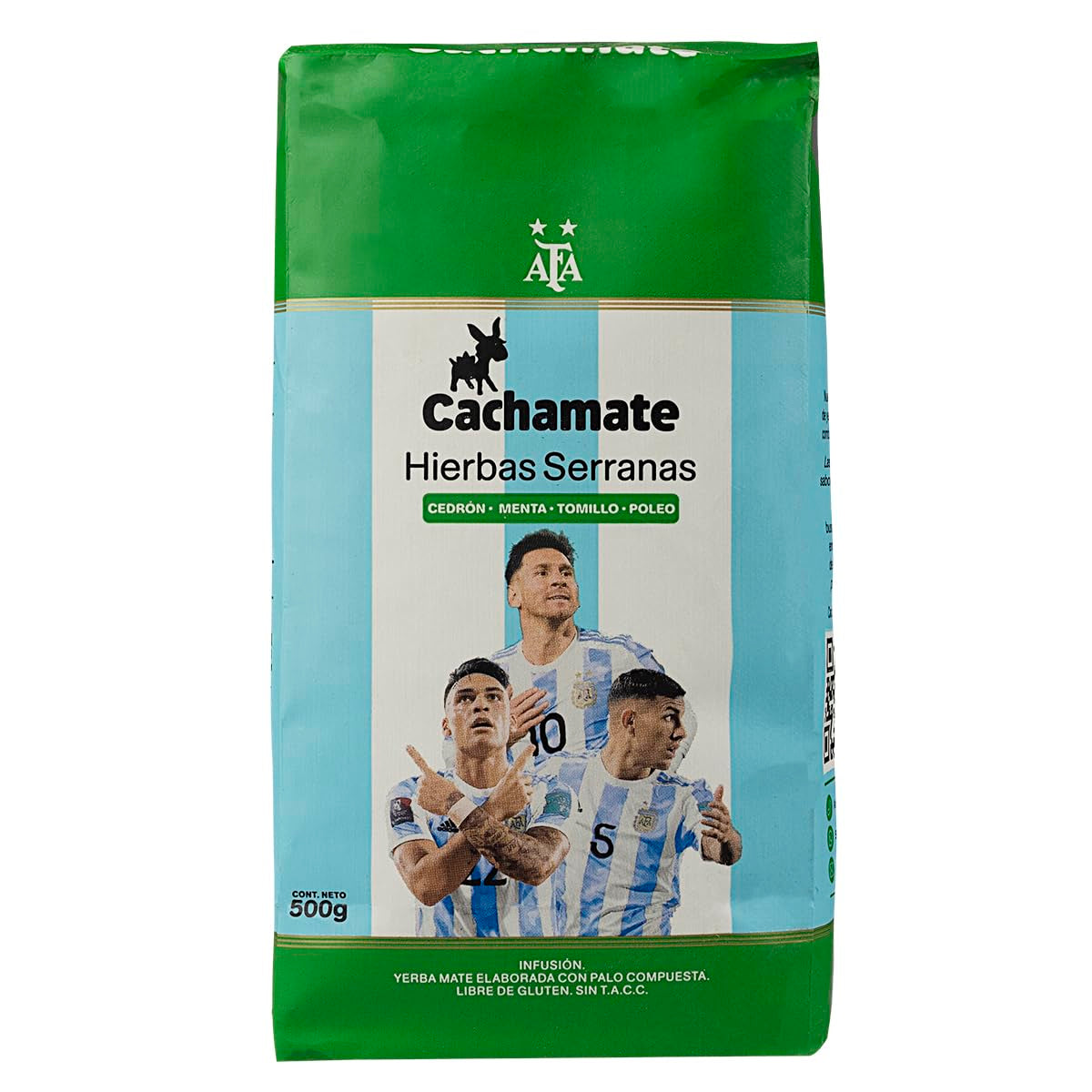 CACHAMATE Mundial Suave 500G | Speciální edice fotbal | Argentinská Yerba Mate | 12 měsíců přirozeného zrání | Antioxidační a diuretické vlastnosti