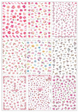 JMEOWIO Nálepka na nehty Frühling Blume 9 Blatt Nagelaufkleber Selbtklebend Rosa Blüte Nálepka na nehty Dekoration Nageldesign Zubehör