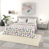 Italské povlečení základní letní přikrývka, potištěné mikrovlákno, 250X240Cm, kruh Přikrývky a přikrývky Naty Shop Multicolor 250X240Cm