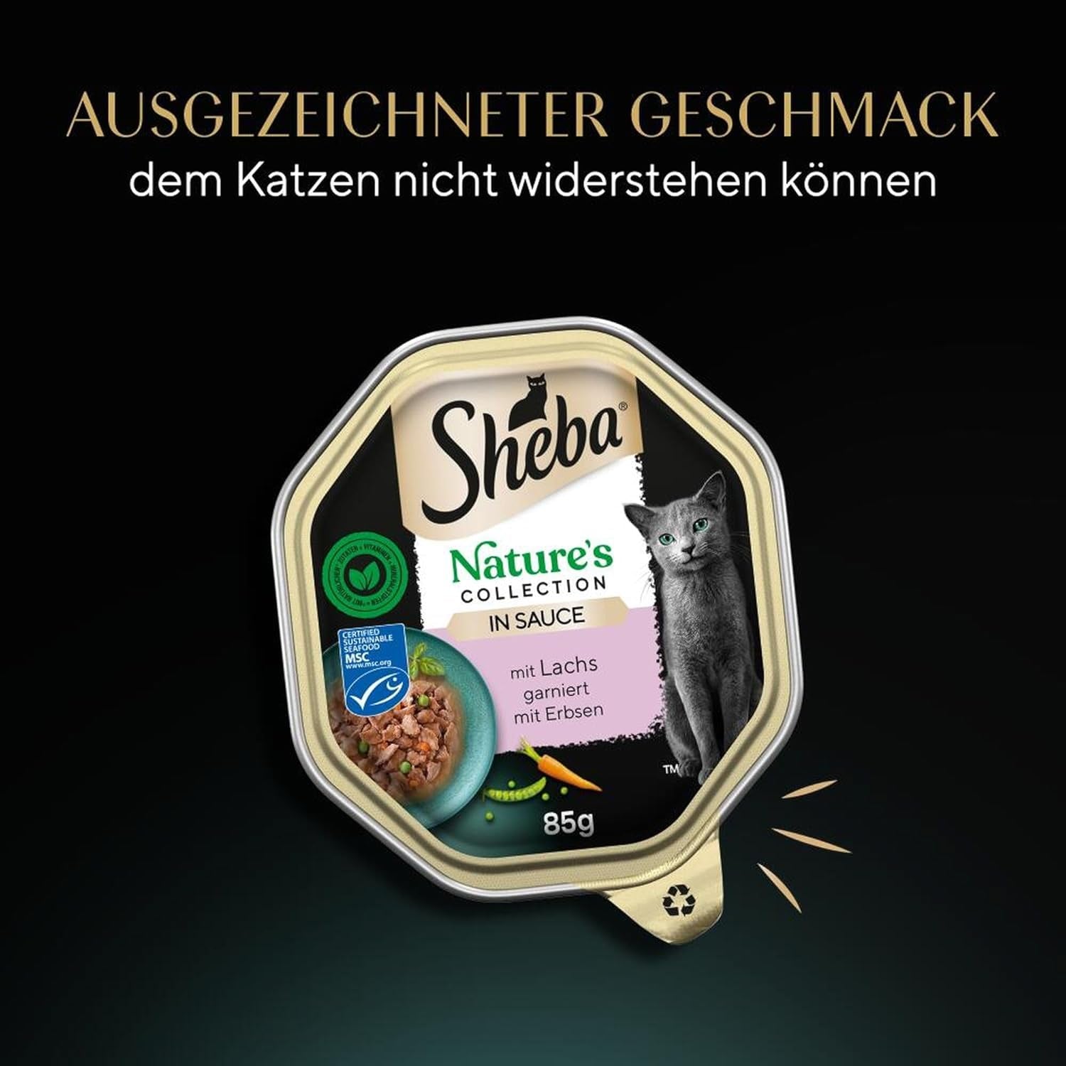 SHEBA Mokré krmivo pro kočky, Nature's Collection v lososové omáčce, 2 x 11 x 85 g