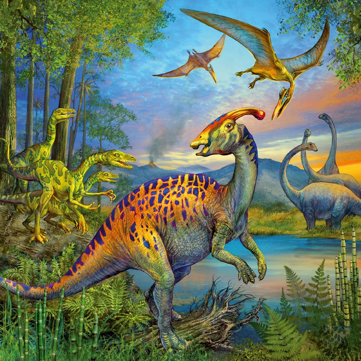 Dětské puzzle Ravensburger - 09317 The Fascination of Dinosaurs - 3x49dílné puzzle pro děti od 5 let Puzzle Naty Shop