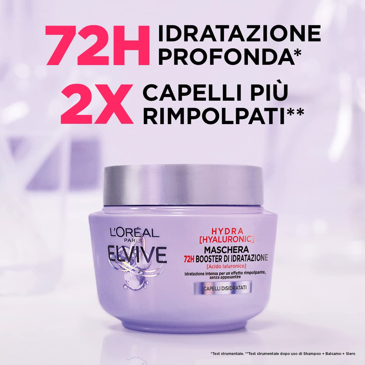 L'Or?al Paris Elvive Hydra Hyaluronic Maschera 72H Booster di Idratazione 300 ml Maska na vlasy Naty Shop