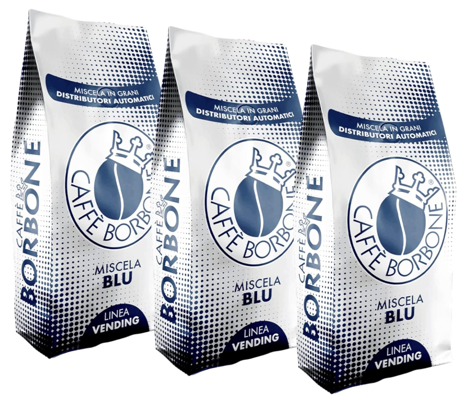 Caffé Borbone Venedig Blu 3 x 1000g z Itálie | Bourbonská káva | Celá zrna | 60% Arabica, 40% Robusta | + Pečivo Jassas