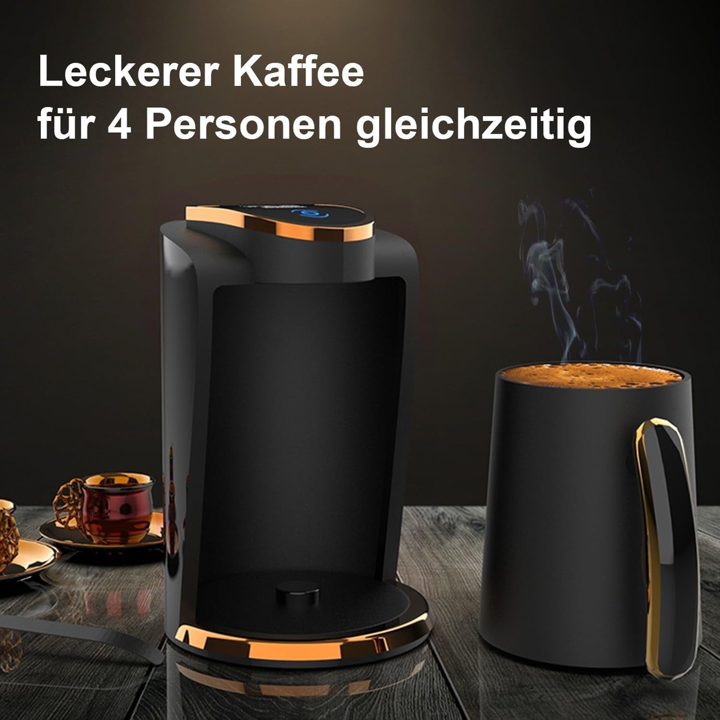 Turecká kavárna Inca | Türk Kahve Machines | 250 ml (1-4 šálky) | 400W | IKM-01 | Ochrana proti rozlití a varu bez vody | Topná deska z nerezové oceli | Automatické vypnutí | Pro perfektní tureckou kávu