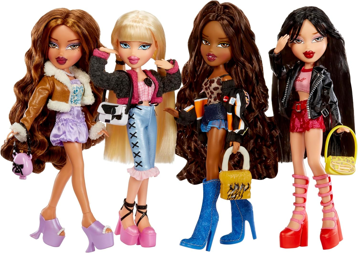 Bratz jde ven! - Jade - 1 sběratelská panenka s doplňky, oblečením, taškou, slunečními brýlemi a štětcem - Hračka pro děti - Věk 6+, červená