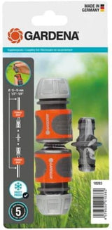 Sada spojek Gardena: Hadicová spojka pro prodloužení o 13 mm (1/2 palce) a 15 mm (5/8 palce) i při vysokém tlaku vody, snadná montáž (18283-20)