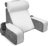 Velký polštář na čtení s odnímatelnou oporou krku a područkami, zádový polštář do postele, ergonomický zádový polštář s paží, kapsou a pratelným potahem na čtení a sledování televize.