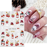 JMEOWIO Nálepka na nehty Weihnachten 10 Blatt Nálepka na nehty Selbstklebend Nagelaufkleber Glitter Schneeflocke Xmas Winter Urlaub Zlatá dekorace Nageldesign Zubehör