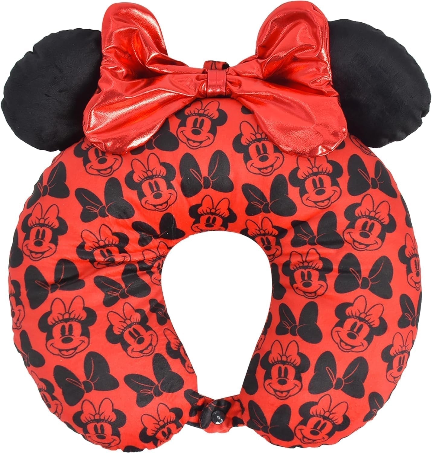 Plný koncept One Disney Minnie Mouse Cestovní polštářek na krk s 3D ušima a pružinou do letadla Auto Kancelář Pohodlné a prodyšné Červené / Černé Cestovní polštáře Naty Shop Červená / Černá stuha Jedna velikost