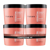 | Keratin - Posilující maska na vlasy pro lámavé a poškozené vlasy s keratinem a argininem pro silnější a jemnější vlasy 4 x 500 ml Naty Shop Hair Mask 500 ml (balení 4 ks) Maska