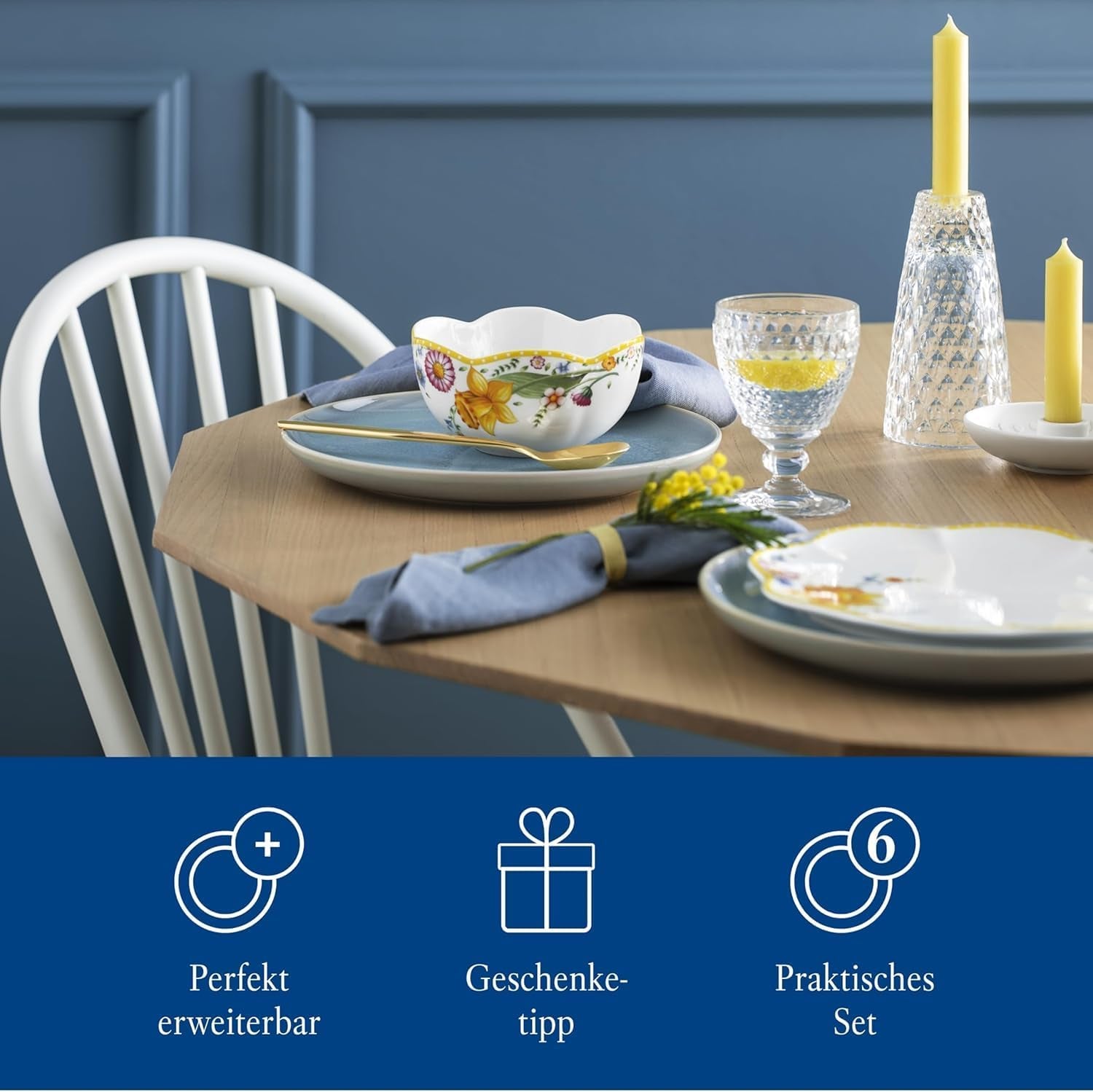 Villeroy & Boch - Snídaňová sada Spring Awakening pro 2, 6 kusů, Sada velikonočního nádobí, Snídaně, Velikonoce, Kávový servis, Jarní nádobí, Porcelán