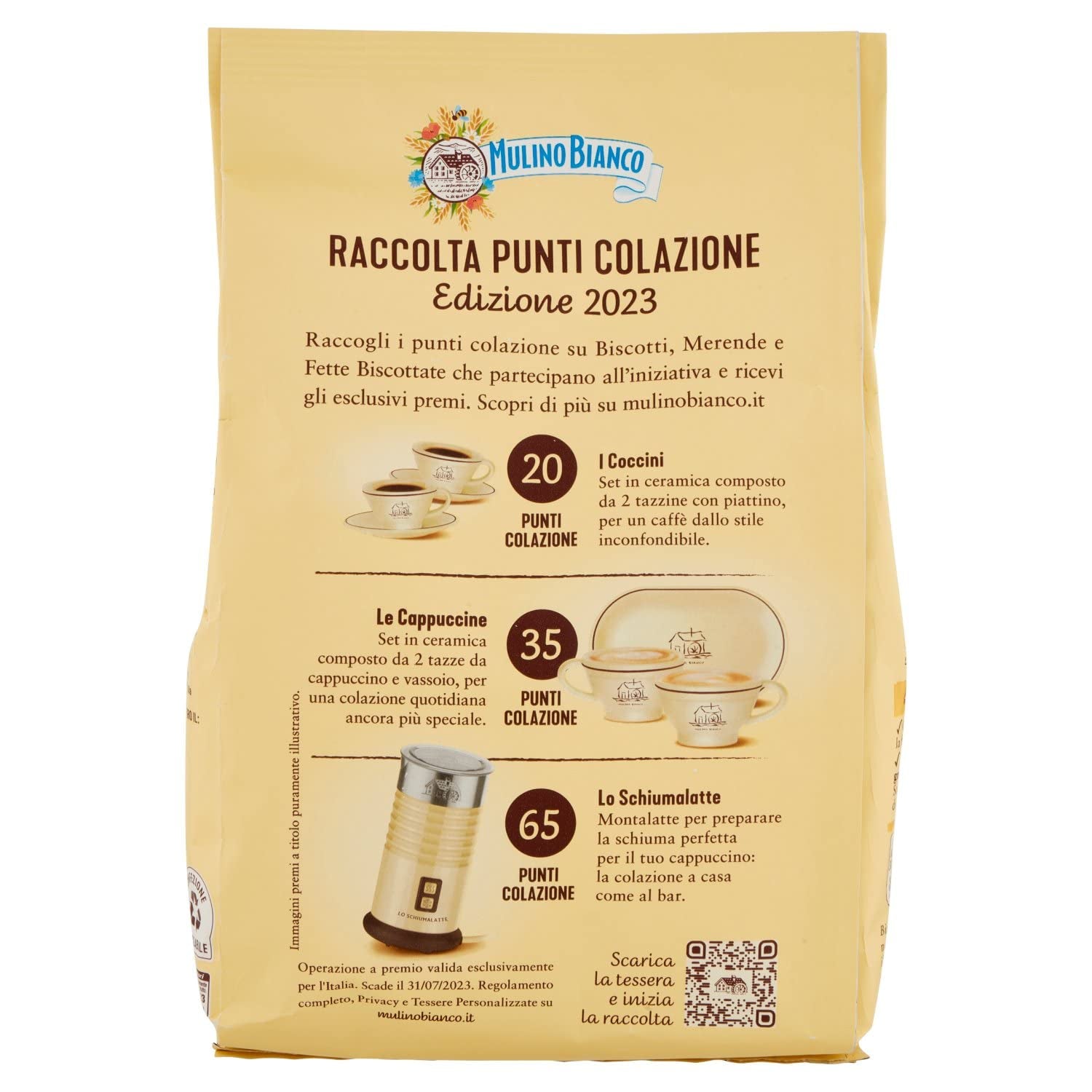 White Mill Frollini Galletti sušenky s čerstvým mlékem, 100% italské, 350 g