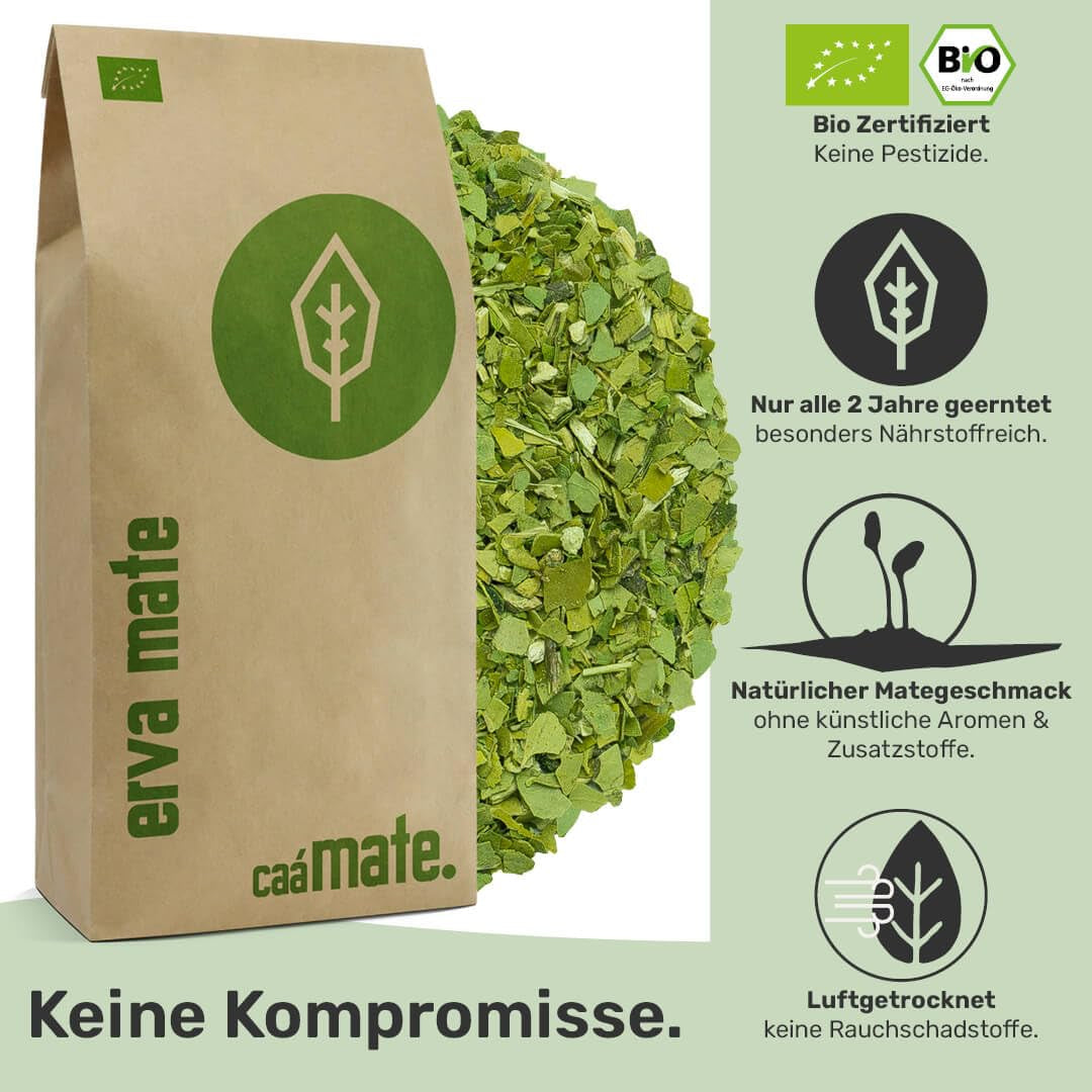 Degustační sada čaje maté ● 4 druhy organického čaje maté ● 100 g Erva maté + Yerba maté + zelený čaj maté + pečený čaj maté
