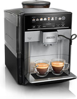 Automatický espresso kávovar Siemens EQ.6 plus s700 TE657503DE, na mnoho kávových specialit, napěňovač mléka, keramický mlýnek, dvojitá funkce kávy, proti vodnímu kameni, automatické čištění párou, 1500 W, nerez