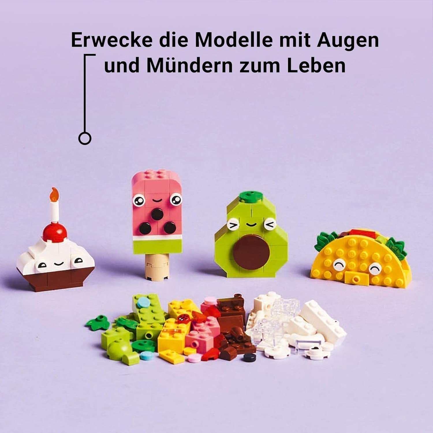 LEGO Classic Kreativní zábavné stavění svačin, Hračka s jídlem pro nápadité hraní rolí, Stavebnice pro chlapce a dívky od 4 let, Košíček, Avokádo, Nanuk a Taco 11039 Stavebnic Besuche den LEGO-Store