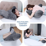 INFANZIA ergonomický polštář na čtení s područkami, opěrka zad z paměťové pěny, šedá, M