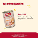 animonda Carny Adult Single Protein Pure Chicken (6 x 400 g), vlhké krmivo pro dospělé kočky s jediným zdrojem bílkovin, vlhké krmivo pro dospělé kočky, bez obilovin a cukru