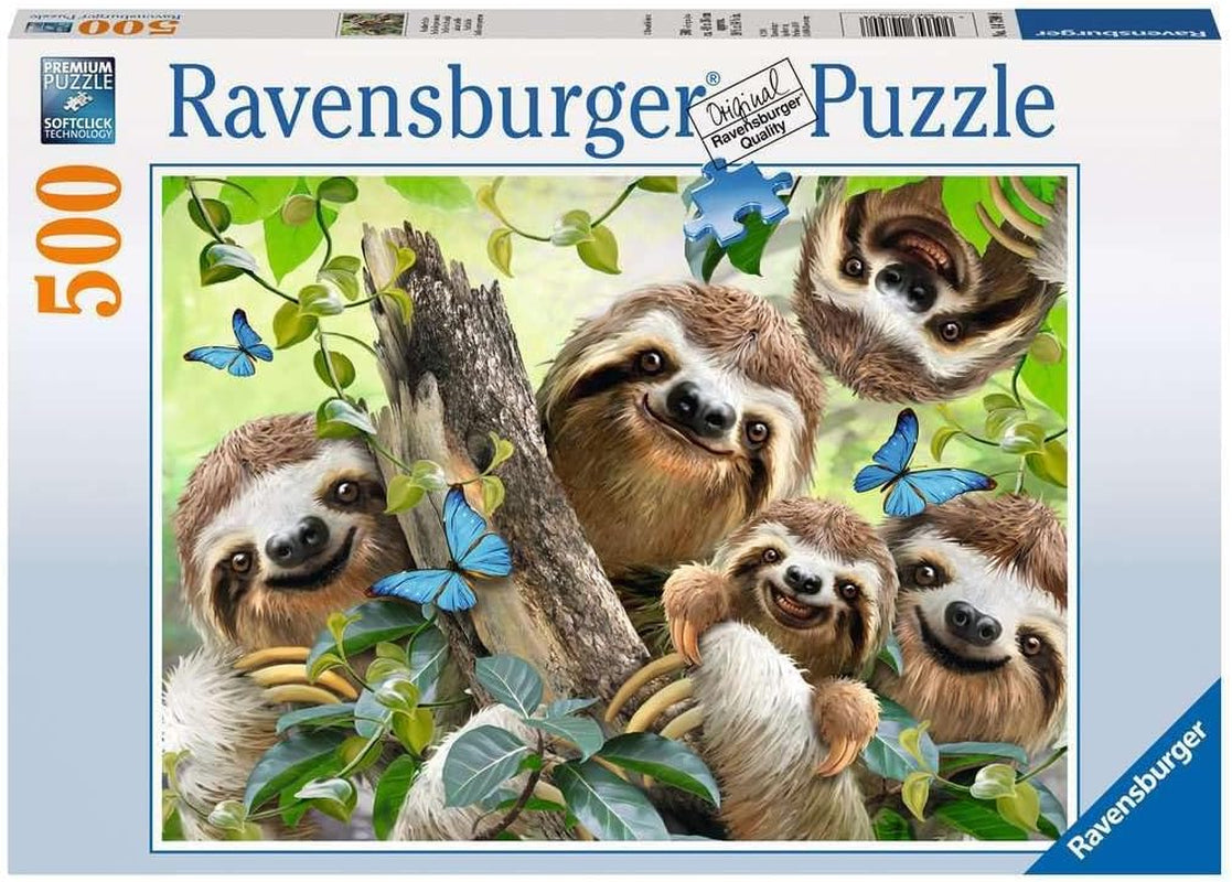 Ravensburger Puzzle 12000203 - Lenochod Selfie - 500dílné puzzle pro dospělé a děti od 10 let, puzzle se zvířecím motivem Puzzle Naty Shop Starý design