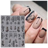 JMEOWIO 3D Nálepka na nehty Schwarz Weiß Blume Nálepka na nehty Selbstklebend Nagelaufkleber 5D Stereoskopisch Blumen Dekoration Nageldesign Zubehör 4 Blatt